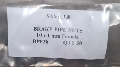 Brake Pipe Unions (Female) x50