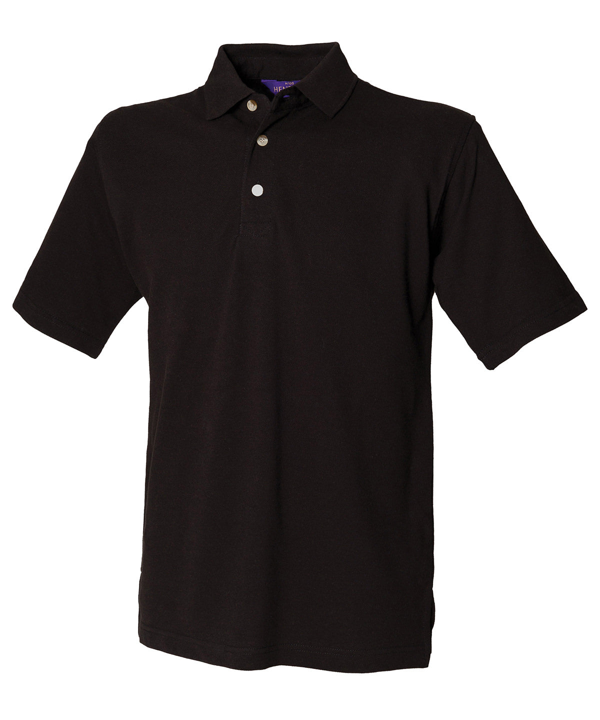 Classic cotton piqué polo with stand-up collar