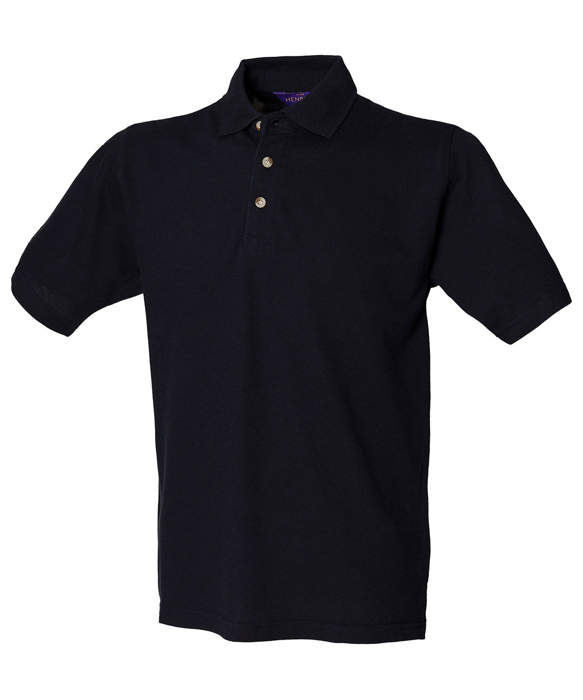 Classic cotton piqué polo with stand-up collar