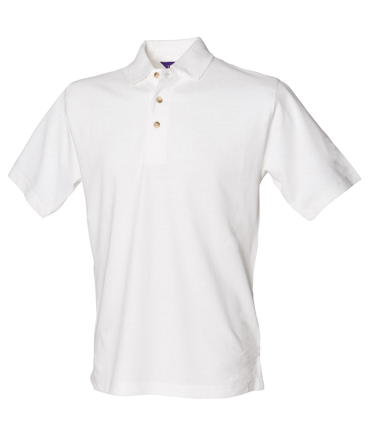 Classic cotton piqué polo with stand-up collar