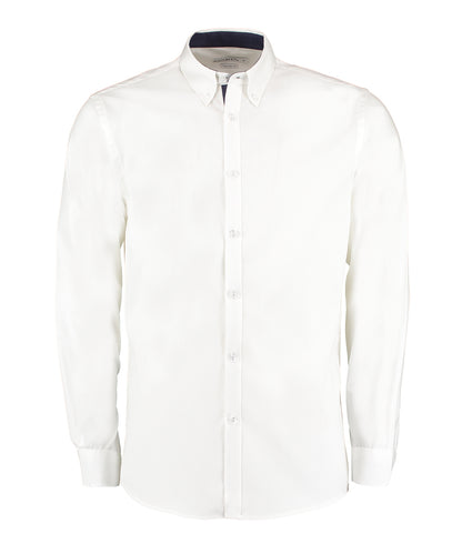 Contrast premium Oxford shirt (button-down collar) long-sleeved (tailored fit)