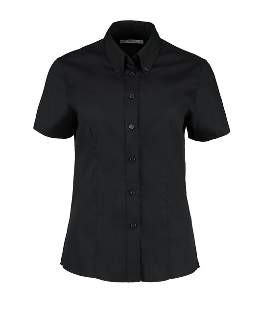 Women's corporate Oxford blouse short-sleeved (tailored fit)