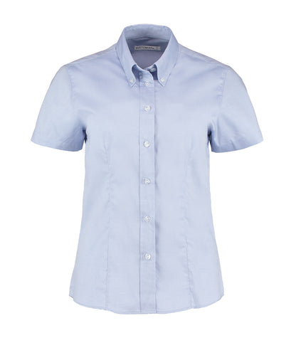 Women's corporate Oxford blouse short-sleeved (tailored fit)