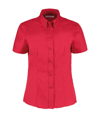 Women's corporate Oxford blouse short-sleeved (tailored fit)