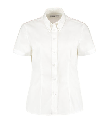 Women's corporate Oxford blouse short-sleeved (tailored fit)