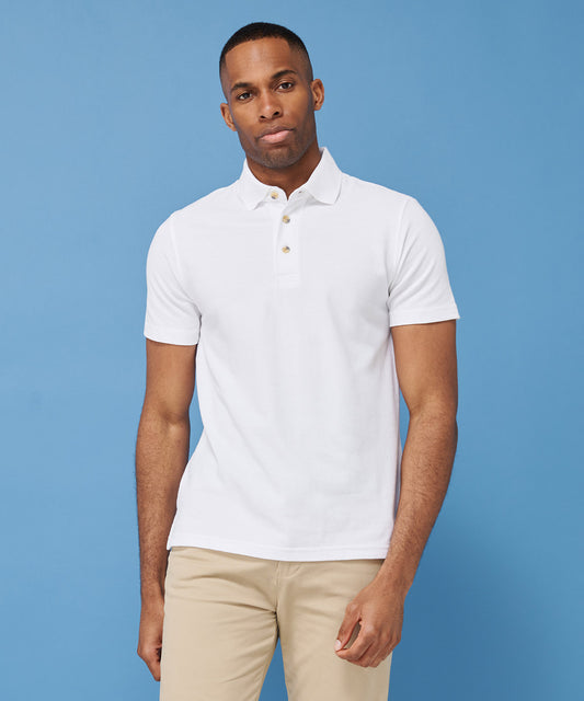 Classic cotton piqué polo with stand-up collar