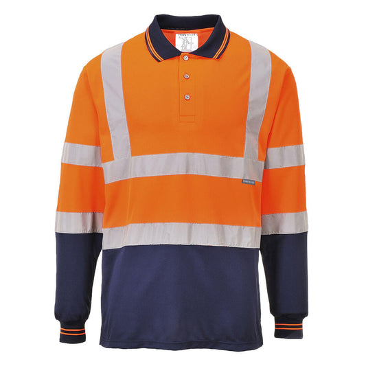 Portwest Hi-Vis Contrast Polo Shirt L/S 