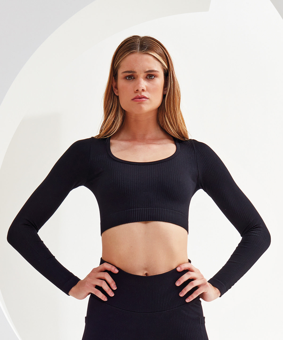 Women’s TriDri® ribbed seamless '3D Fit' crop top