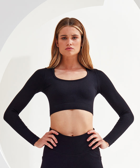 Women’s TriDri® ribbed seamless '3D Fit' crop top