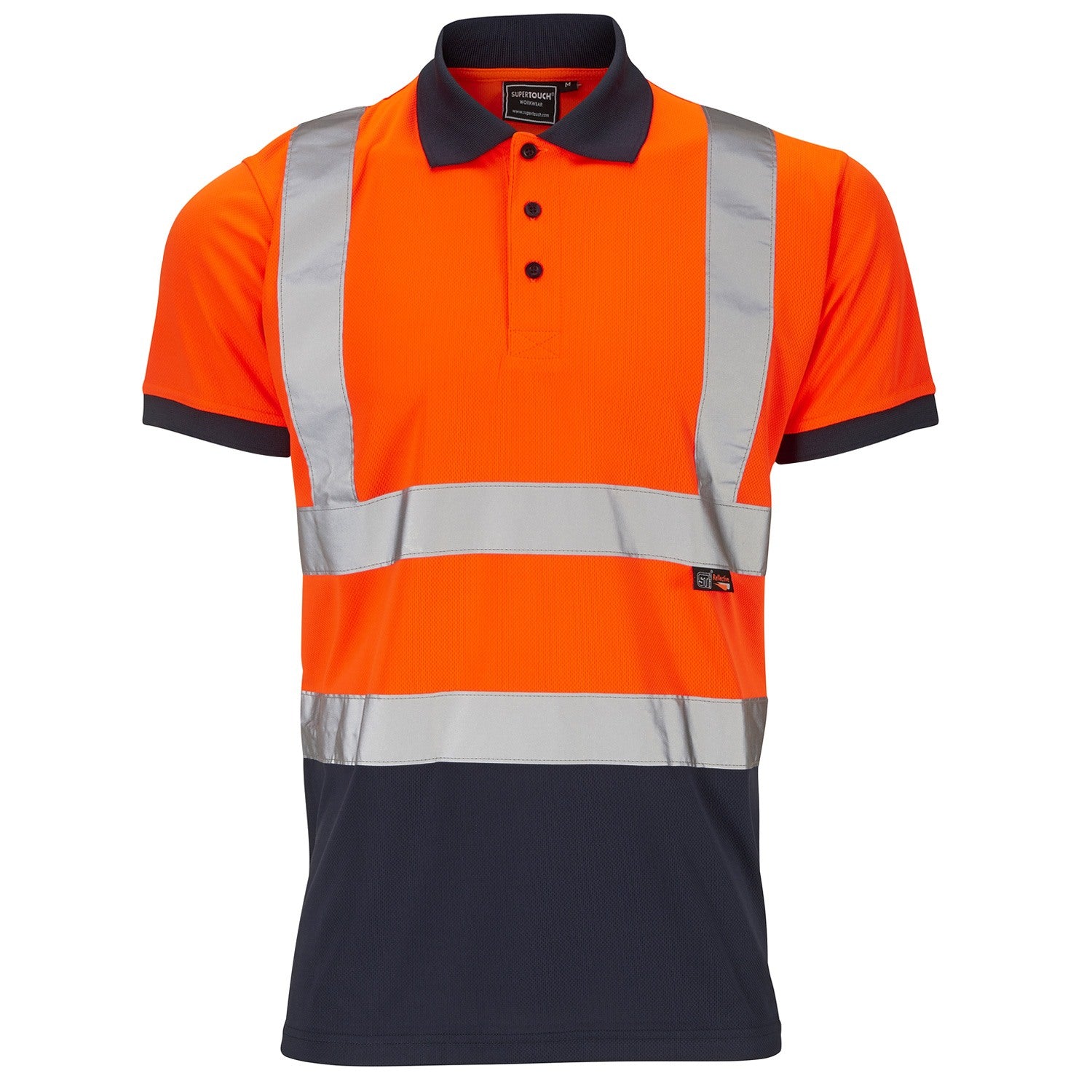 Supertouch Hi-Vis 2 Tone Orange Polo Shirt