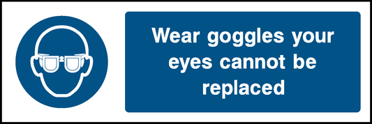 Wear Goggles Your Eyes Cannot Be Replaced Mandatory Signs Personal Protective Equipment Signage - PPE0005.