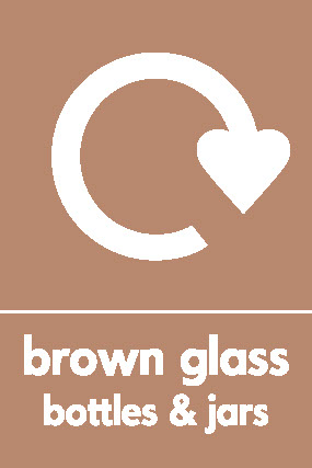 Brown Glass Bottes & Jars Recycling Glass Signage - GLAS0023