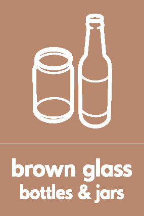 Brown Glass Bottles & Jars Recycling Glass Signage - GLAS0025