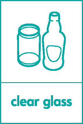 Clear Glass Recycling Glass Signage - GLAS0028