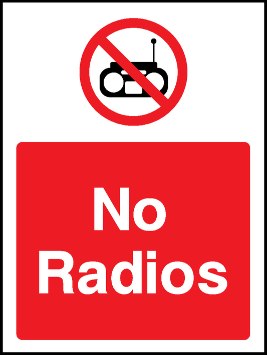 Radios Prohibition General Signage - GENE0117