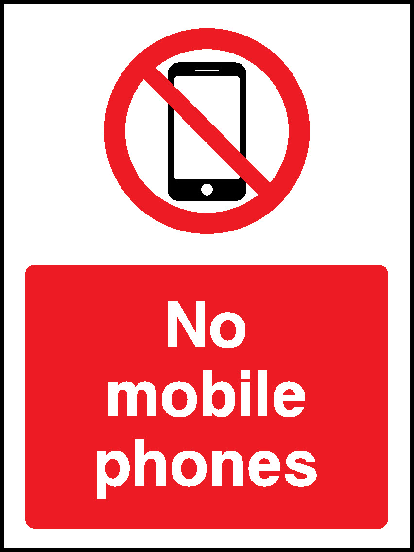 No Mobile Phones Prohibition General Signage - GENE0118