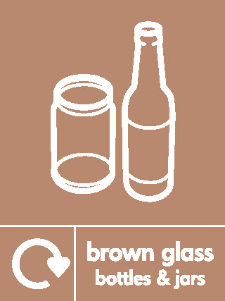 Brown Glass Bottle & Jars Recycling Glass Signage - GLAS0024