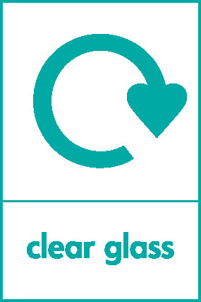 Clear Glass Recycling Glass Signage - GLAS0026