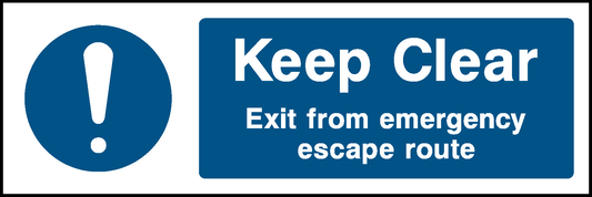 Keep Clear Exit From Emergency Escape Route Fire Prevention Signage - FPRV0036