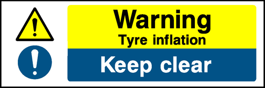 Warning Tyre Inflation Keep Clear Garage Signs Signage - GARA0007