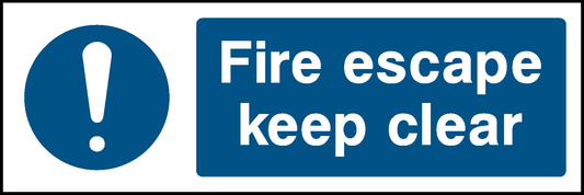 Fire Escape Keep Clear Fire Prevention Signage - FPRV0033