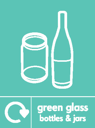 Green Glass Bottles & Ers Recycling Glass Signage - GLAS0034