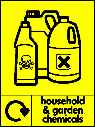 Household & Garden Chemicals Recycling Household Hazardous Waste Signage - HAZA0014