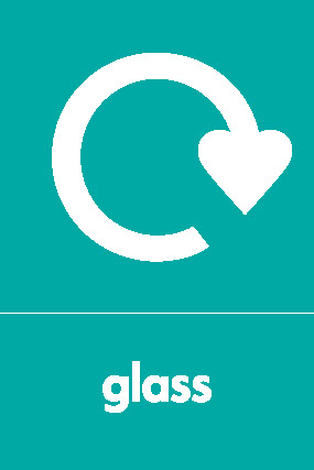 Glass Recycling Glass Signage - GLAS0032