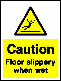 Caution Floor Slippery When Wet Hotel Signs Signage - HOTE0021