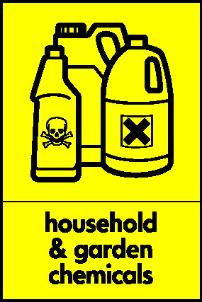 Household & Garden Chemicals Recycling Household Hazardous Waste Signage - HAZA0013