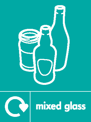 Mixed Glass Recycling Glass Signage - GLAS0037