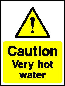 Caution Very Hot Water Hotel Signs Signage - HOTE0022