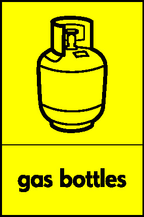 Gas Bottles Recycling Household Hazardous Waste Signage - HAZA0009