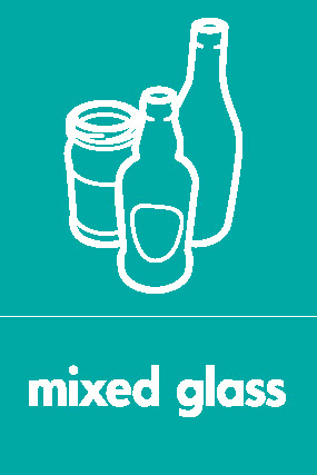 Mixed Glass Recycling Glass Signage - GLAS0038