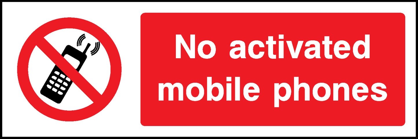 No Activated Mobile Phones Prohibition General Signage - GENE0014