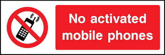 No Activated Mobile Phones Prohibition General Signage - GENE0014