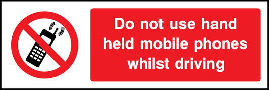 Do Not Use Hand Held Mobile Phones Whilst Driving Prohibition General Signage - GENE0011