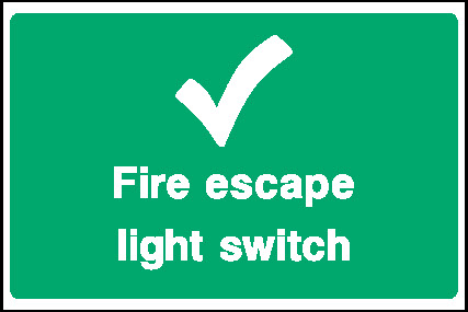 Fire Escape Light Switch Emergency Escape Signage - EMER0096