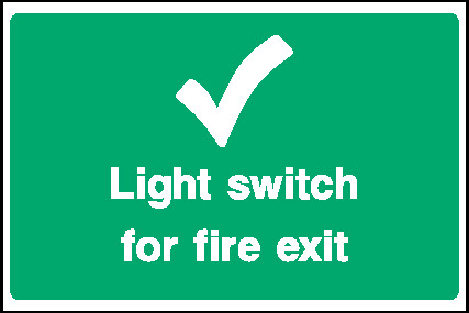 Light Switch For Fire Exit Emergency Escape Signage - EMER0097