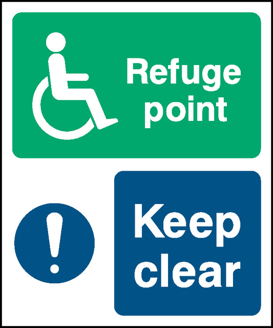 Refuge Point P Keep Clear Emergency Escape Signage - EMER0079