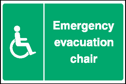 Emergency Evacuation Chair Emergency Escape Signage - EMER0095