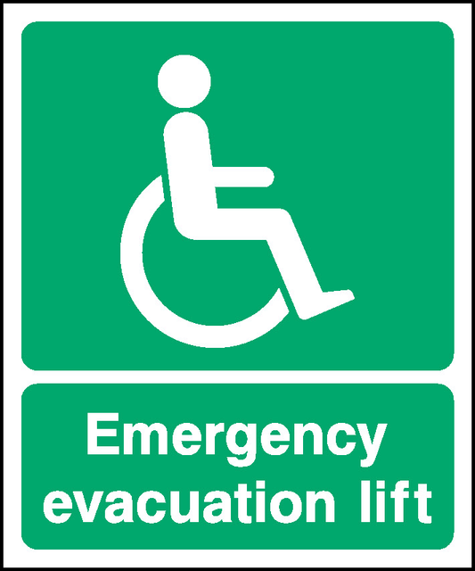 Emergency Evacuation Lift Emergency Escape Signage - EMER0080