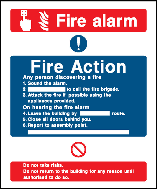 Fire Alarm Fire Action Signage - FACT0016