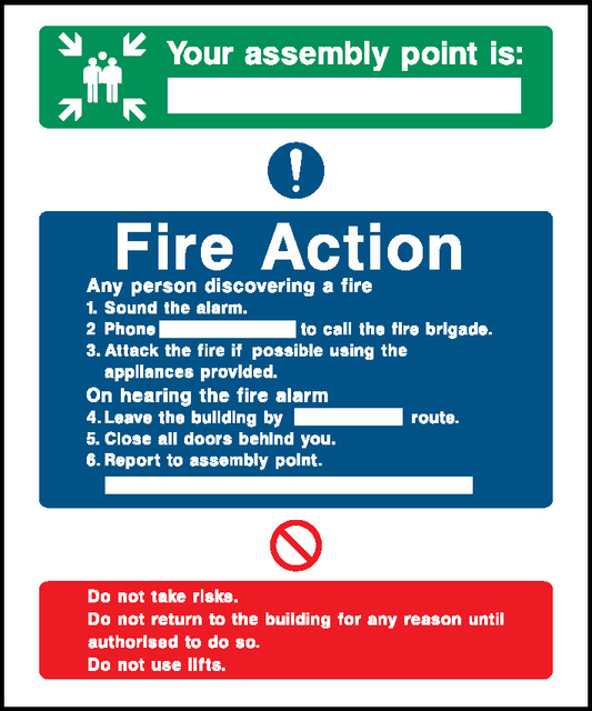 Assembly Point Information Fire Action Signage - FACT0008