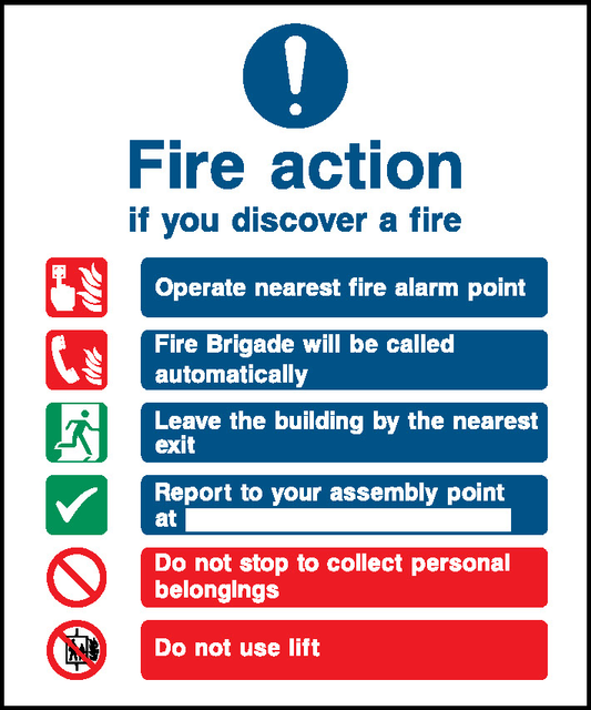 Fire Action Fire Action Signage - FACT0001