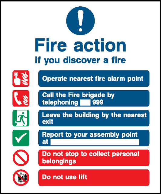 Fire Action Fire Action Signage - FACT0002