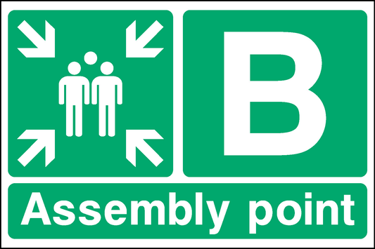 Assembly Point B with Grouping Arrows Emergency Escape Signage - EMER0088