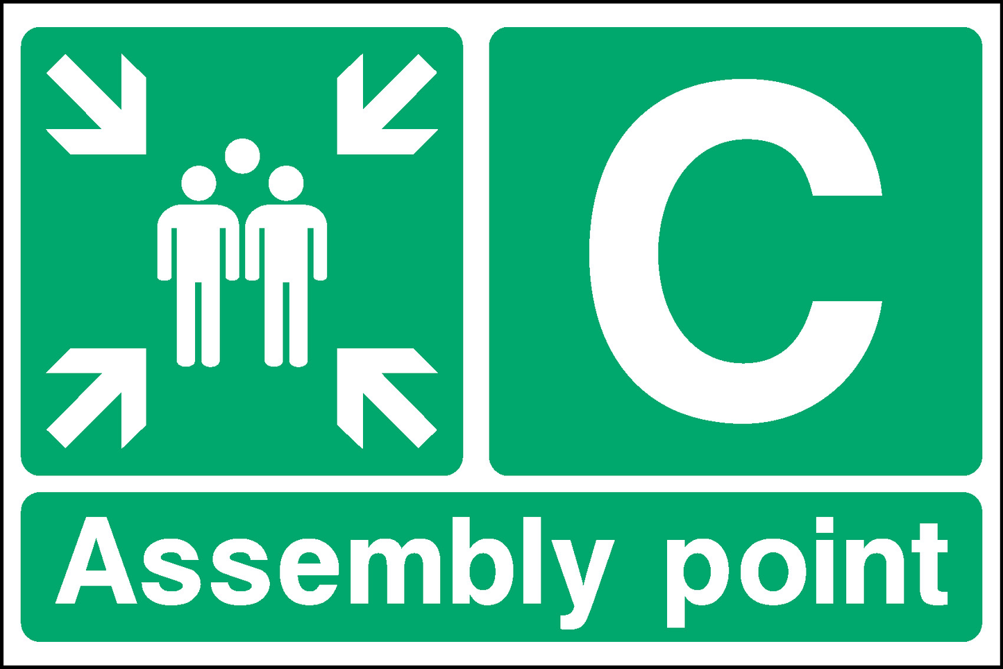 Assembly Point C with Grouping Arrows Emergency Escape Signage - EMER0089