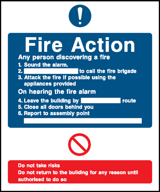 Fire Action Fire Action Signage - FACT0018