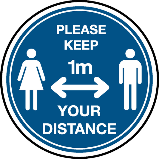 Please keep your distance 1m Floor Graphics Signage - FLOO0034